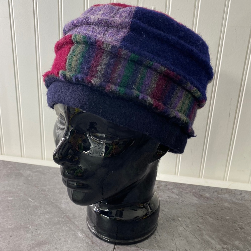 Unique Patchwork Beanie Hat Women's Multi Color W… - image 6